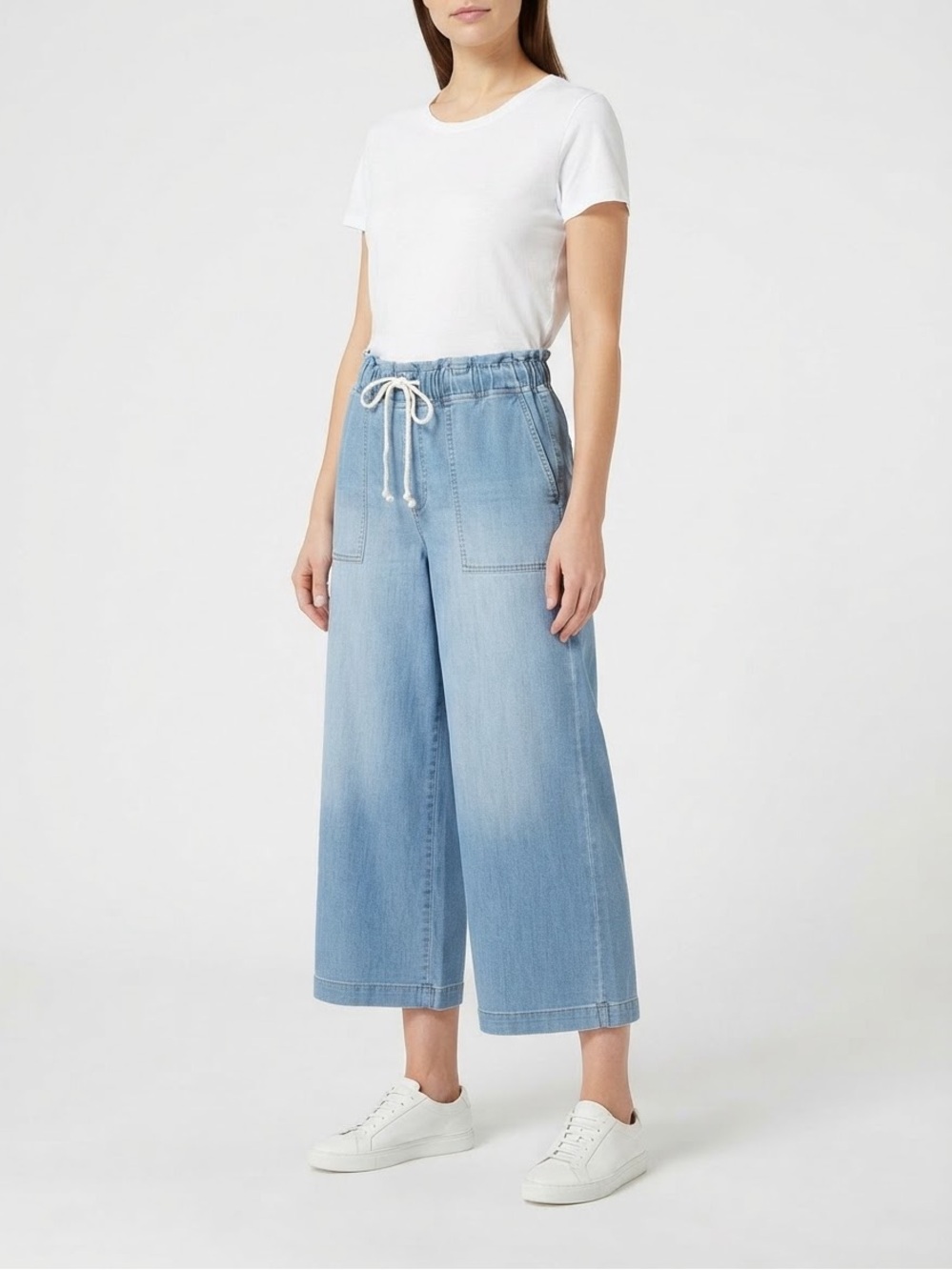 Gloria Vanderbilt Knitology Relaxed Crop Denim Pants Large NWT